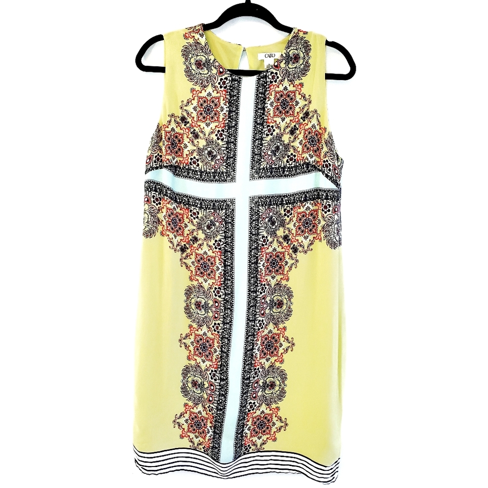 Cato Yellow Paisley Print  Dress